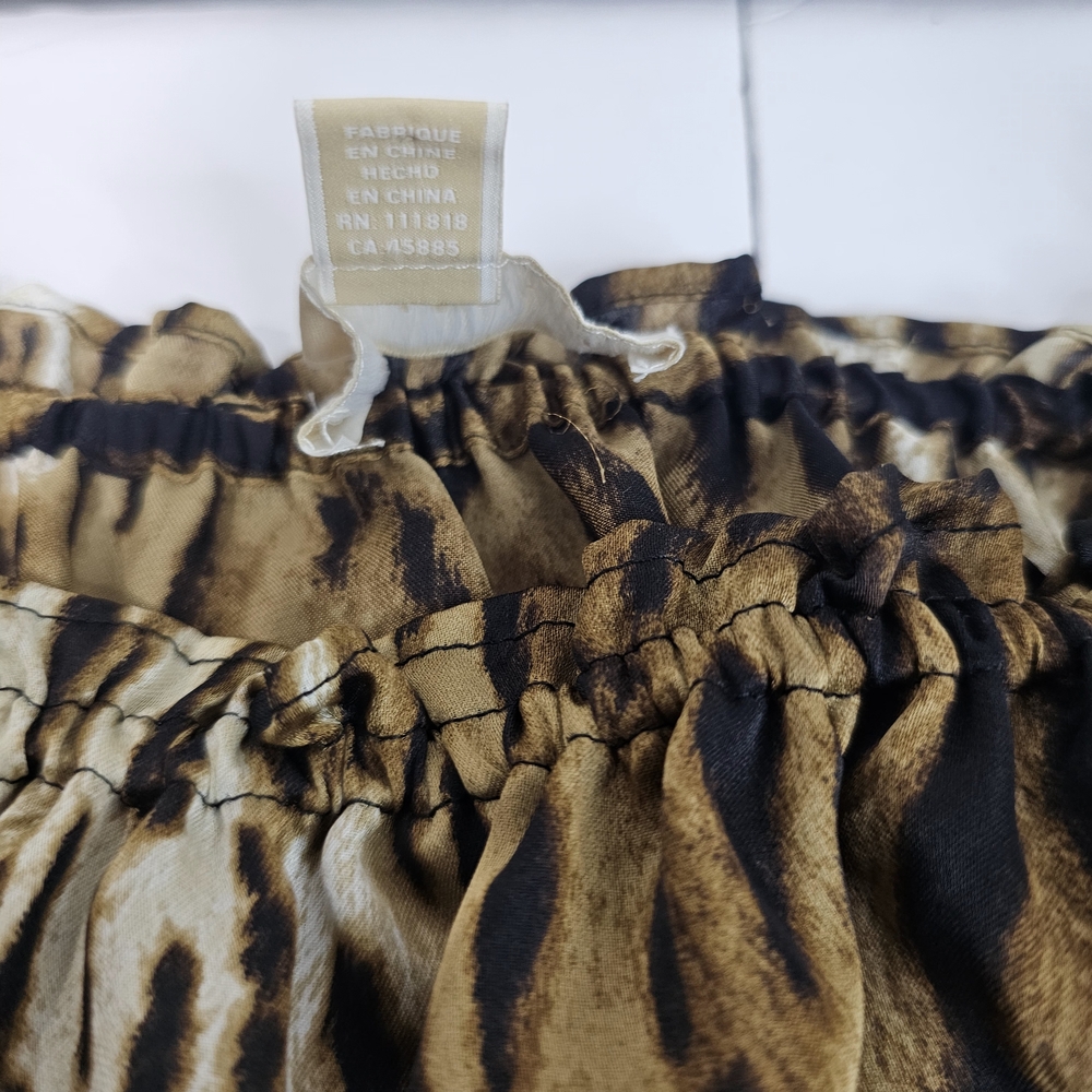Michael Kors Blouse-Womens Medium-Leopard/Cheetah Print Top-Stretch Animal Print - Picture 6 of 12